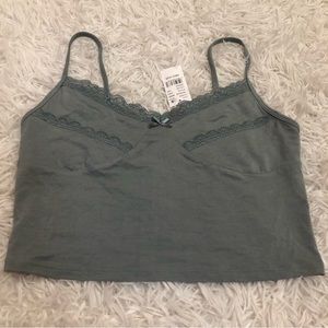 PacSun lace trim tank top Cropped Size M NWT